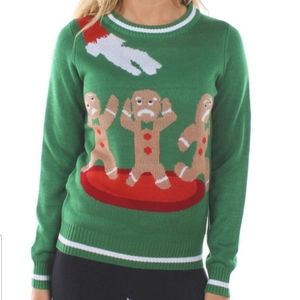 Vizor Gingerbread Ninja Pocket Off Shoulder Sweatshirt Baggy Ugly Christmas Sweater Vizor Gingerbread Ninja Pocket Off Shoulder Sweatshirt Baggy Ugly Christmas Sweater